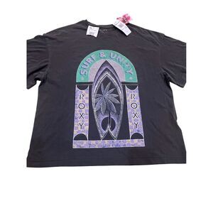 Roxy Women's Black Sweet Sunshine T-Shirt Size S Casual Summer Top